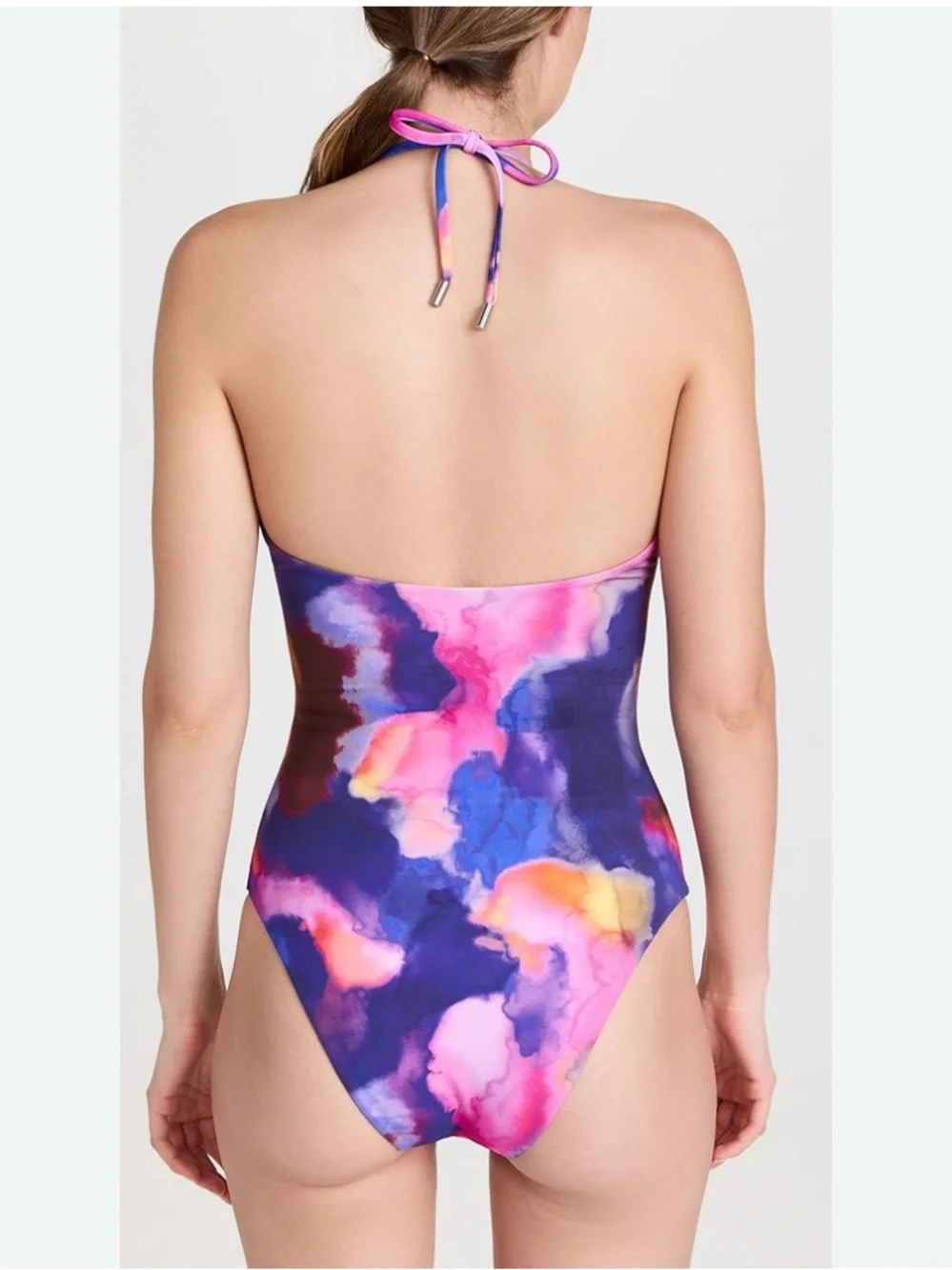 Jonathan Simkhai Multicolor Abstract One-Piece Swimsuit in Blue and Pink - Picture 3 of 4